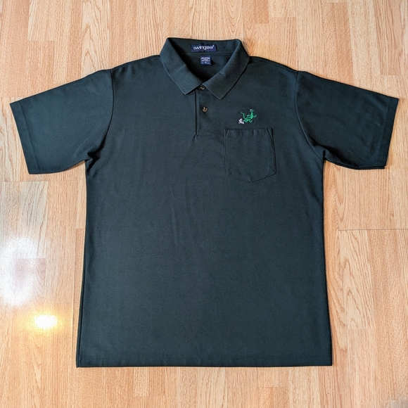 Swingster Men’s Large Green Polo w/ Pocket & Embroidered Lizard Logo, Green - Picture 2 of 6